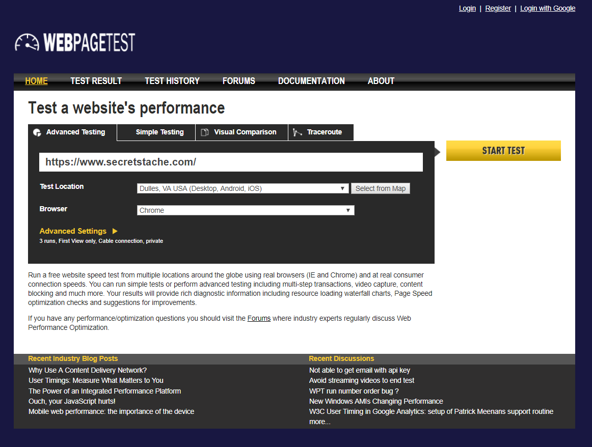webpagetest